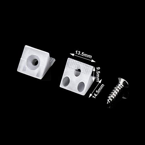 Canomo 100 Packs Fixing Mending Wedges 90 Degree Drawer Plastic Angle Code Bracket for Furniture Chest Drawer Bottom Repair with Screws, 14.5x13.5x9.5mm - size: 14.5x13.5x9.5mm