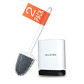 Sellemer Silicone Toilet Brush, Ventilation Slots Holder 2 Pack Pearl White - color: Pearl White-2pcs