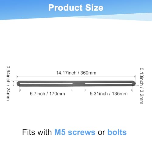M METERXITY 2-Pack Flat Mending Plate Support 14.17x0.94in, Black - color: Black, size: 360 x 24mm