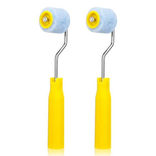 2 Pcs Foam Paint Roller Mini Paint Rollers for Touch up Trim Edge or Corner Extra Small Paint Wool Brushes Tiny Painting Tool for Professional Painting Results 1.2 Inch Roller (Blue) - size: 1.2 Inch
