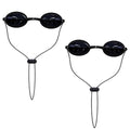 See-Through Safety Goggles Pack of 2, Transparent Safety Glasses for Tanning Use, and Half-clear Eye Protection, 2 Separate Storage Cases Included