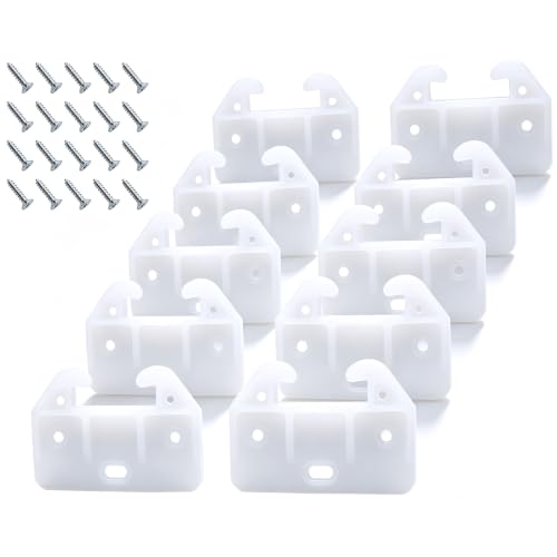 FDXGYH 10 Pcs Plastic Drawer Guides Drawer Track Guides Drawer Rail [White] - size: 58×41×16mm