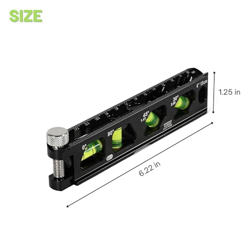 Torpedo Level, Small Level Tool, Mini Magnetic Nivel Leveler, 6" Aluminum Alloy Bubble Leveling Tool, Four Angles, for Plumbing Conduit, Metric and SAE
