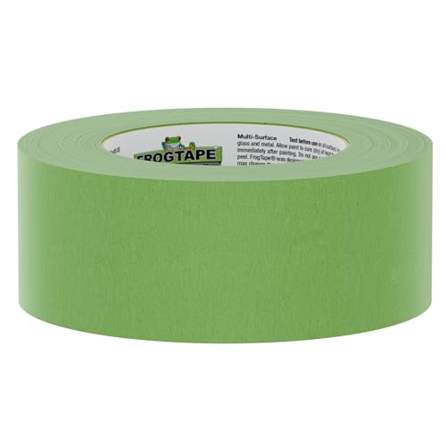 FrogTape Multi-Surface Painter's Tape with Paintblock, 2 in Wide (1.88 in x 60 yd), Quick Stick Medium Adhesion, Premium Green Painters Tape Removes Clean, 1 Roll - size: 1 Roll
