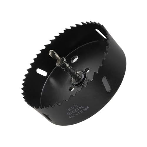 4-3/8"/111mm Hole Saw BI-Metal Hole Saw Cutter for Metal, Drywall, Plastic and Wood - color: black, size: 4-3/8"