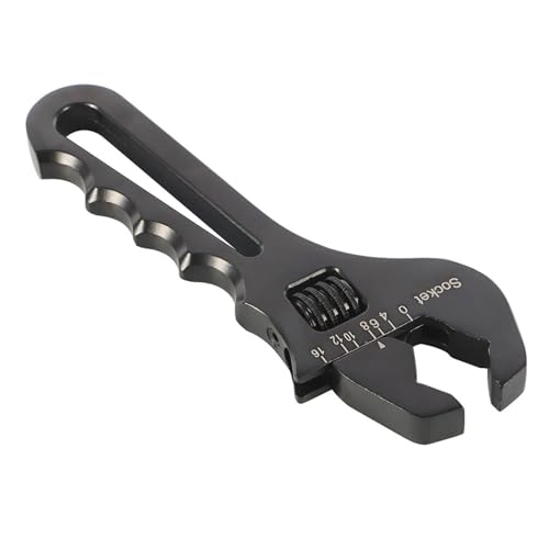 WFLNHB 3AN-16AN Adjustable Wrench Aluminum Tool Spanner for Hose End Fitting Black