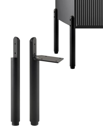 4 Pack Adjustable Cabinet Legs Stand Black 7.2-9.6 Inch Furniture Support Feet Dresser Legs Replacement Extensions End Table Feet Riser Cylinder - color: Black, size: 7.2-9.6 inch(4pcs)