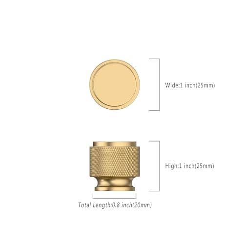 Asidrama 10 Pack Champagne Bronze Zinc Alloy Knurled Dresser Knobs Cabinet Hardware for Dresser Drawers - color: Champagne Bronze, style: 10 Pack