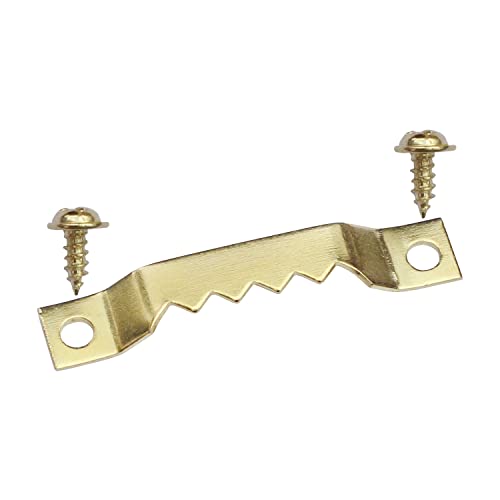 Sawtooth Picture Hangers, 50 pcs Small Picture Hanging Hook, Gold Picture Hangers with Screws Picture Hang Solutions, Picture Hanging Hardware for Paintings, Photos Frame, Artwork, Home Decor, Clock - size: Gold 50 pcs