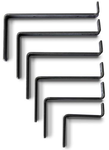 Shelf Brackets | Steel Handcrafted, 2 Inches Wide, 2 Inch Lip (Set of 2, Amish Made in Lancaster County, PA, Brackets Only, Shelf Not Included) | by Urban Legacy (7 " deep)