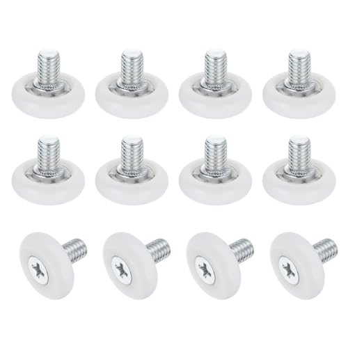 uxcell 12Pcs 19mm Drawer Rollers, M6 x 0.33" Thread Plastic Positioning Pulleys Curved Surface Small Drawer Pulley Bearing Replacement Wheel for Furniture Parts Cabinet Cupboard Slides - size: 19mm M6 x 0.33"