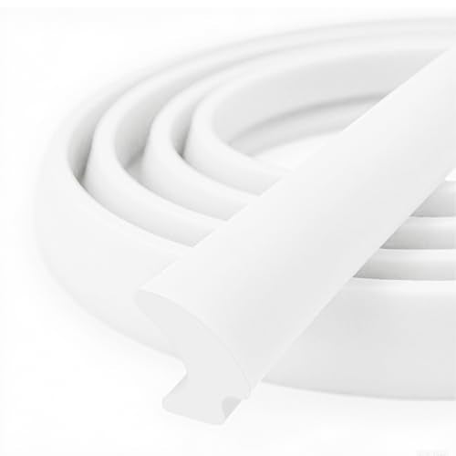 White RV Window Seal, W: 1/4" x H: 1/2" Rubber Window Gasket, RV Window Weather Stripping for Boat, Vehicle, Home Application and More, 20Feet - color: White