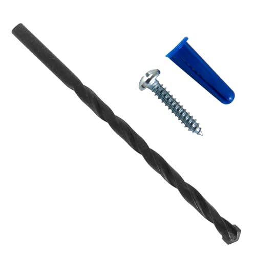 Skywalker Conical Anchor Kit Pan Head Screws with Blue Plastic Anchors & Drill Bit – Wall Anchor Set – Made in USA (100, #12-1") - size: #12