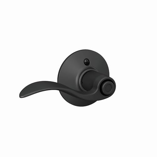 Schlage F40 ACC 622 Accent Door Lever, Bed & Bath Privacy Lock, Matte Black - color: Matte Black, size: Standard