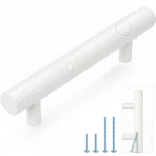 35 Pack | White Cabinet Handles, German Krupp Stainless Steel Pulls, CNC Precision ±0.01mm, Family Kitchen Renovation Set, Durable and Unified Look, 5 Inch Length, 3 Inch Hole Center - color: Matte White, size: 3 inch Hole Center