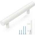 35 Pack | White Cabinet Handles, German Krupp Stainless Steel Pulls, CNC Precision ±0.01mm, Family Kitchen Renovation Set, Durable and Unified Look, 5 Inch Length, 3 Inch Hole Center - color: Matte White, size: 3 inch Hole Center