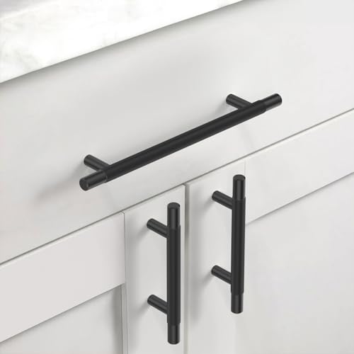 Asidrama 10 Pack 6.3 Inch(160mm) Matte Black Knurled Kitchen Cabinet Handles, Cabinet Pulls Kitchen Cabinet Hardware for Cupboard Drawer Pulls - color: Matte Black, size: 6.3" Hole Center