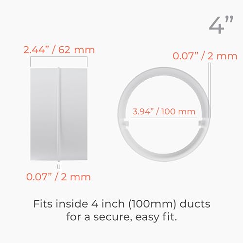 2Pack 4 Inch Duct Connector - Round Plastic Vent Pipe Connector, Extender - Flexible Duct Hose or Straight Dryer Pipe Coupling and Extension - HVAC Intake/Exhaust Ventilation Fitting Adapter - size: Ø 4" Inch - 2Pack