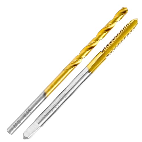 3-56 UNF Tap and #45 Drill Bit Kit for Metal, M2 HSS Drill and Tap Set - size: 3-56 Tap, #45 Drill