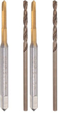uxcell M2 x 0.4 Spiral Point Thread Tap and 1.6mm Drill Bit Set, Metric Titanium Plated Cobalt High Speed Steel Machine Screw Thread Tap Threading Tool (Pack of 2) - size: M2 x 0.4 + 1.6mm (Pack of 2)