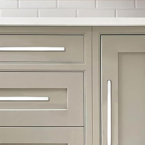 khtumeware 10 Pack 3-1/2 inch(89mm) Hole Center Polished Nickel Cabinet Pulls Solid Heavy-Duty Square Cabinet Handles Drawer Pulls Kitchen Cabinet Hardware Kitchen Handle - color: Polished Nickel, size: 3-1/2 inch(89mm) hole center