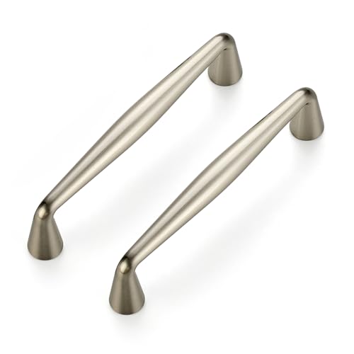 Ravinte Brushed Nickel Cabinet Handles Solid Handles,3-3/4 Inch,10 Pack - color: Brushed Nickel, size: 3-3/4 Inches Hole Center