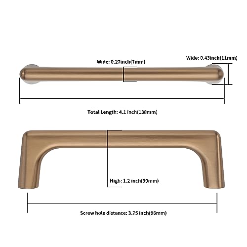 Asidrama 10 Pack 3.75 Inch(96mm) Champagne Bronze Cabinet Pulls Cabinet Handles Cupboard Handles Kitchen Cabinet Hardware for Cupboard Drawer Pulls - color: Champagne Bronze, size: 3.75" Hole Center, style: 10 Pack