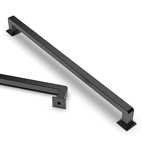 Asidrama 10 Pack 12.6 inch Matte Black Kitchen Cabinet Handles | Heavy-Duty Solid Zinc, 2 Screw Sizes, 12.6" Hole Center(320mm), Cupboards, Drawers, Dressers, Furniture, Hardware - color: Matte Black, size: 12.6" Hole Center(320mm)