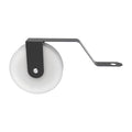 Brixwell Spring Roller Assembly, Nylon Wheel, Metal Bracket, 1" Diameter, 1/4" Width, 15/16" Length, 1/2" Mount Width, Replacement Hardware, White Wheel and Gray Finish, Pack of 2