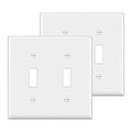 BESTTEN Double Toggle Switch Cover Plate, 2-Gang Light Switch Wall Plate - size: 2 Gang 2 Pack