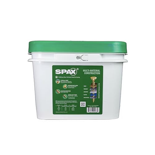 SPAX #8 x 1-1/4" Interior Flat Head Wood Screws Construction Framing Torx T-Star Plus (2500 EA) Bulk Pail Includes 3 Bits Countersunk Flush Finish - size: #8 x 1-1/4"