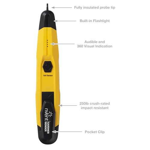 Sperry Instruments VD6508 Detector with Flashlight,cETLus Listed Lifetime, Warranty, 1, 5 Clams/Master Non-Contact Voltage Tester, Yellow