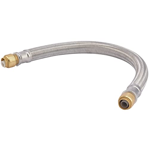 SharkBite 1/2 x 18 Inch Flexible Repair Coupling Hose, Push To Connect Brass Plumbing Fitting, PEX Pipe, Copper, CPVC, PE-RT, HDPE, U3008FLEX18LF - size: 1/2 in. x 1/2 in. x 18 in., style: SharkBite