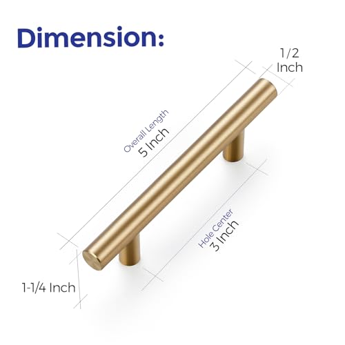 Ravinte Cabinet Handles,5" Length,3" Hole Center,Champagne Bronze,30 Pack - color: Champagne Bronze