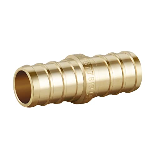 12PCS PEX Fitting Combo with 1/2'' Straight Coupling (4PCS), 1/2" 90 Degree Elbow (4PCS), 1/2" PEX Tees(4PCS), Brass Barb Crimp Pipe Hose Fittings in Plumbing Jobs