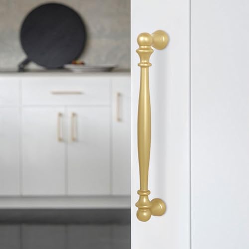 10 Pack 6-1/4 Inch(160mm) Kitchen Cabinet Handles Brushed Gold Cabinet Pulls Zinc Alloy Drawer Pulls Solid Kitchen Hardware - color: Brushed Gold, size: 6-1/4'' Hole Center(160mm)