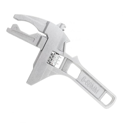 Stubby Adjustable Wrench, Large Opening Wrench Spanner, Aluminum Alloy Wide Jaw Spanner Repair Tool for Bathroom Washbasin Tube Plumbing Automotive