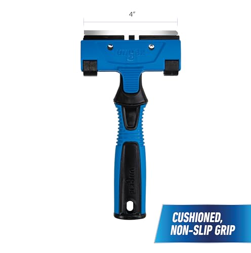 Unger Professional Connect and Clean 4" All-Purpose Scraper, Window, Glass, and Floor Scraping Tool Supplies, Adhesive Removal, Gum, Stickers, Paint Removal, Dual-Sided Blade - size: 4", style: All-Purpose Window Scraper