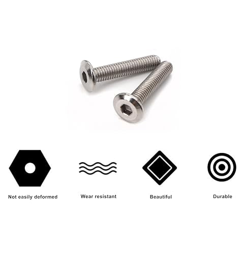 cSeao 10pcs 1/4"-20 x 3-1/2" Flat Head Allen Head Joint Conecting Bolts Socket Cap Screws for Furniture Table 304 Stainless Steel - size: 1/4"-20 x 3-1/2" 10pcs