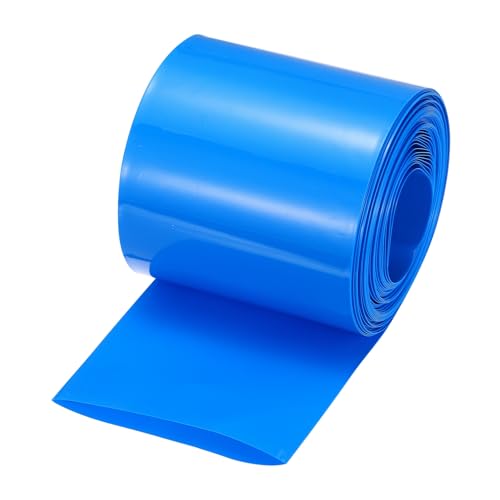 MECCANIXITY PVC Heat Shrink Tubing 50mm Dia 80mm Flat 33Ft Blue - color: Blue, size: 50mmx80mmx10m
