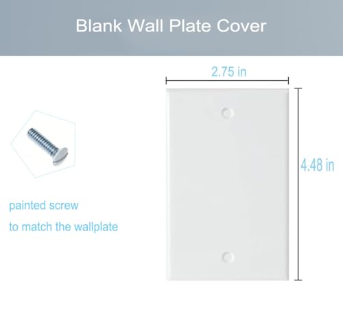 1-Gang Blank Wall Plate Outlet Cover Plate Unbreakable Polycarbonate Thermoplastic Single Blank Faceplate Electrical Receptacle Cover, White, 10 Pack - color: 1-Gang Blank, size: 10 Pack