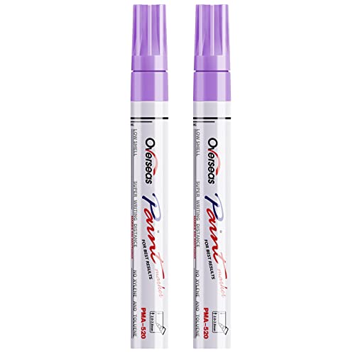 Overseas Light Purple Paint Pens Permanent Markers, 2 Oil Based Makrers - color: Light Purple