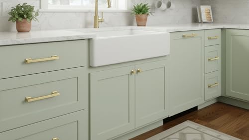 Alzassbg Brushed Gold Cabinet Pulls and Handles 10 Pack, AL3061MGP - color: Brushed Gold, size: 3-3/4" Hole Center