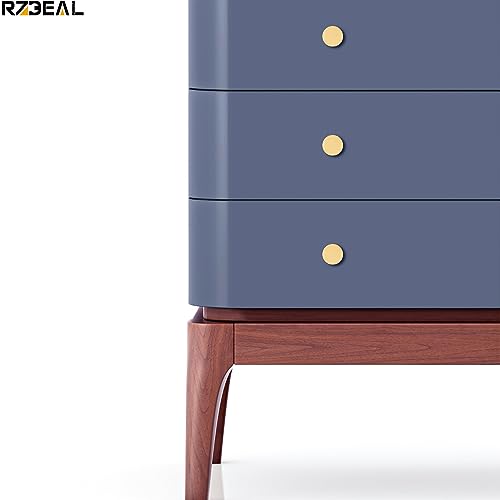 RZDEAL 4pcs Solid Brass Cabinet Knobs Pulls Cabinet Drawer Dresser Gold Knobs Modern Handles (1-1/8"x1-1/8/28mmx28mm),Brushed Brass Finish - color: Gold, size: 1-1/8 Inch