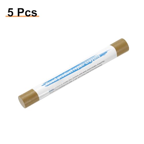 HARFINGTON 5pcs Wood Filler Sticks Wooden Wax Touch Up Furniture Repair Crayons for Scratch Hole Wood, Light Natural - color: Light Natural