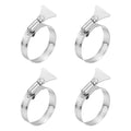 HARFINGTON 4pcs Hose Clamps 1.1"-2" (27-51mm) Adjustable 304 Stainless Steel Worm Gear Hose Clamps Assortment Kit for Plumbing Dryer Vent Automotive Dust Collector - size: 27-51mm