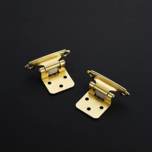 Ravinte Gold Cabinet Hinges, 1/2 Inch Overlay, 4 Pack (2 Pairs) - color: Gold