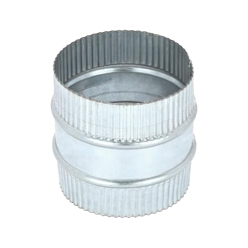 PATIKIL 4 Inch Duct Connector Coupling, Galvanized Steel Straight Dryer Vent Coupler Flexible Ducting Collar Connector Round Crimped Ventilation Duct Extension for HVAC System Pipe - size: 4 Inch