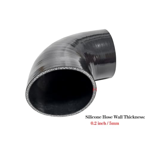 ID 4 inch 90 Degree Silicone Elbow Coupler Hose 4" Leg Length - color: Black 90, size: ID: 4" (102mm)