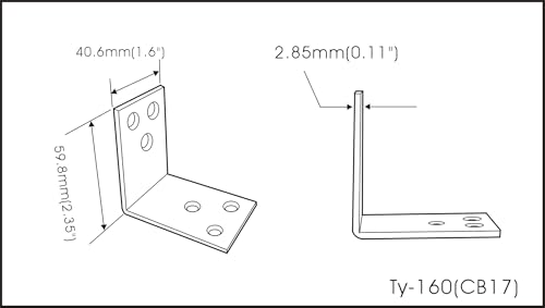 QCAA Heavy Duty Wider L Bracket 3.0mm(0.118") Thickness, 90 Degree, for Wooden Frame Bed Furniture Bookshelf, 60 x 60 x 40 x 3.0 mm, Made in Taiwan, 12 Pack - color: 60mm, size: 12 Pack